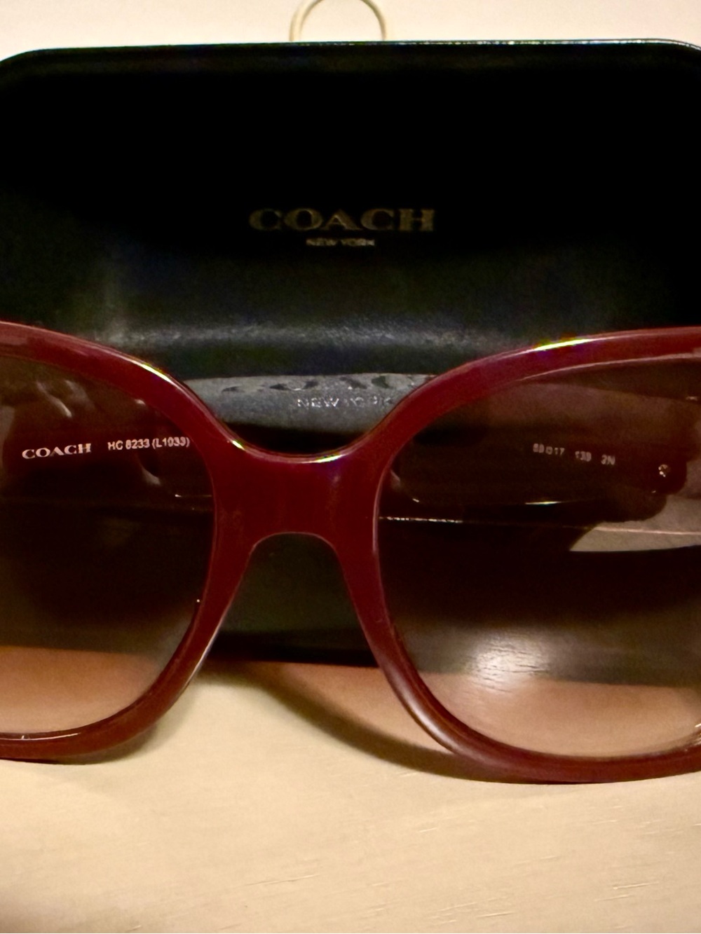 COACH Women’s Integration Flower Sunglasses Oxblood Red